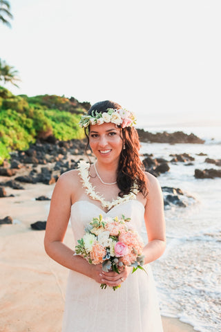 Brides Hawaiian Haku Head Lei (Popular) | Hawaii Beach Weddings & Elopements | Married with Aloha, LLC