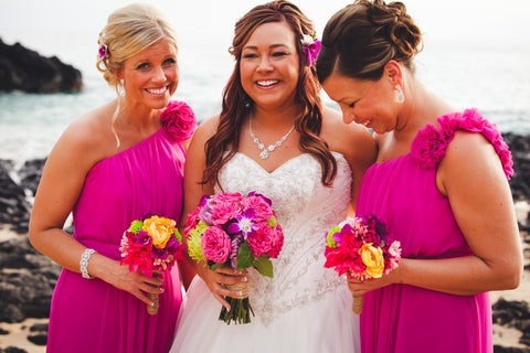 Bridesmaids Matching Wedding Bouquet | Hawaii Beach Weddings & Elopements | Married with Aloha, LLC