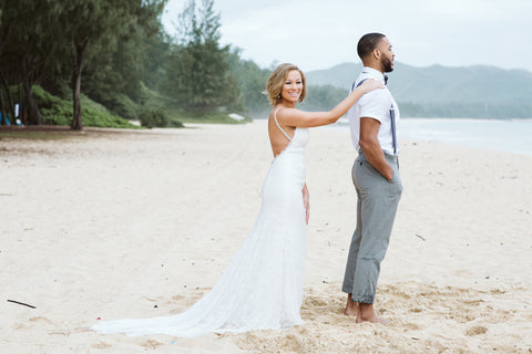 A "First Look" Photoshoot | Hawaii Beach Weddings & Elopements | Married with Aloha, LLC