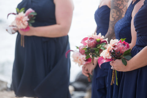 Bridesmaids Matching Wedding Bouquet | Hawaii Beach Weddings & Elopements | Married with Aloha, LLC