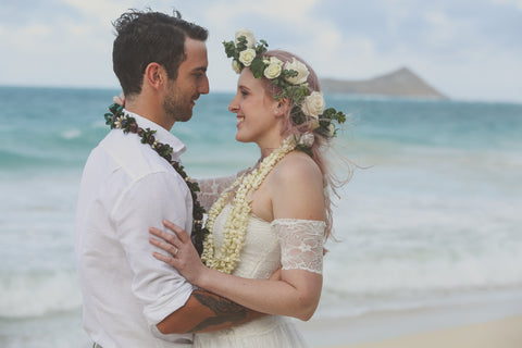 Brides Hawaiian Haku Head Lei (Popular) | Hawaii Beach Weddings & Elopements | Married with Aloha, LLC