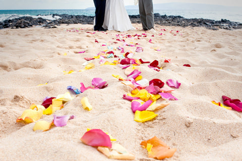 Scattered Rose Petals | Hawaii Beach Weddings & Elopements | Married with Aloha, LLC