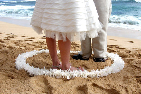 Heart or Circle of Fresh Florals Leis | Hawaii Beach Weddings & Elopements | Married with Aloha, LLC